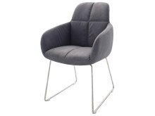 Esszimmerstuhl (2-er Set) in grau aus Polyurethan - 62x96x67cm (BxHxT)
