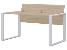 Schreibtisch >Hamburg II< in Sonoma-Eiche aus Metall - 150x74x80cm (BxHxT)