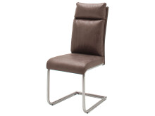 Esszimmerstuhl >Hamid< (2-er Set) in Braun aus Polyester - 45x106x62cm (BxHxT)