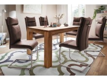 Esszimmerstuhl >Hamid< (2-er Set) in Braun aus Polyester - 45x106x62cm (BxHxT)