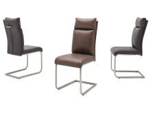 Esszimmerstuhl >Hamid< (2-er Set) in Braun aus Polyester - 45x106x62cm (BxHxT)