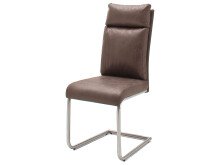 Esszimmerstuhl >Hamid< (2-er Set) in Braun aus Polyester - 45x106x62cm (BxHxT)
