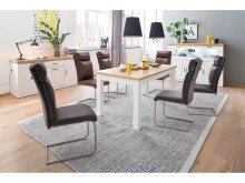 Esszimmerstuhl >Hamid< (2-er Set) in Braun aus Polyester - 45x106x62cm (BxHxT)