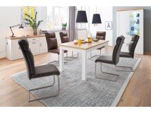 Esszimmerstuhl >Hamid< (2-er Set) in Braun aus Polyester - 45x106x62cm (BxHxT)