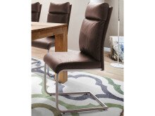 Esszimmerstuhl >Hamid< (2-er Set) in Braun aus Polyester - 45x106x62cm (BxHxT)