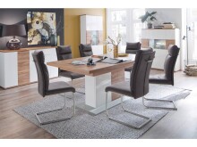 Esszimmerstuhl >Hamid I< (2-er Set) in grau aus Polyester - 45x106x62cm (BxHxT)