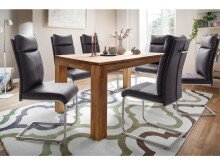 Esszimmerstuhl >Hamid I< (2-er Set) in grau aus Polyester - 45x106x62cm (BxHxT)