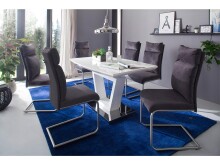 Esszimmerstuhl >Hamid II< (2-er Set) in Anthrazit aus Nylon - 45x106x62 (BxHxT)