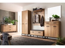 Schuhschrank >Torrent< in Grandson Oak Nachbildung - 81x104x38cm (BxHxT)