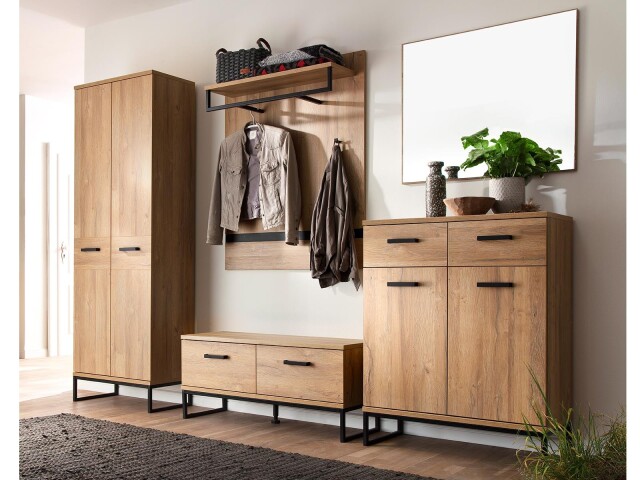 Garderoben-Set >Torrent< in Grandson Oak Nachbildung - 267x196x38cm (BxHxT)