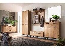 Garderoben-Set >Torrent< in Grandson Oak Nachbildung - 267x196x38cm (BxHxT)