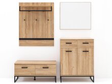 Garderoben-Set >Torrent< in Grandson Oak Nachbildung - 191x196x38cm (BxHxT)