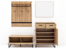Garderoben-Set >Torrent< in Grandson Oak Nachbildung - 191x196x38cm (BxHxT)