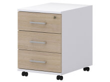 Rollcontainer >Hamburg I< in Sonoma-Eiche - 42,5x55x50cm (BxHxT)