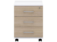 Rollcontainer >Hamburg I< in Sonoma-Eiche - 42,5x55x50cm (BxHxT)