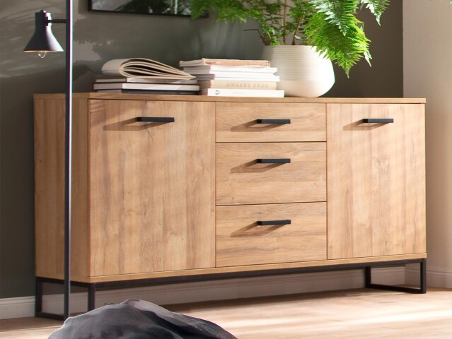 Sideboard >Torrent< in Grandson Oak Nachbildung - 151x88x44cm (BxHxT)