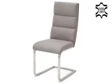 Esszimmerstuhl >Giulia VI< (2-er Set) in Edelstahl/gebürstet - 44x104x63 (BxHxT)