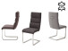 Esszimmerstuhl >Giulia< (2-er Set) in Eisgrau aus Rindsleder - 44x104x63 (BxHxT)