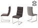 Esszimmerstuhl >Giulia< (2-er Set) in Eisgrau aus Rindsleder - 44x104x63 (BxHxT)