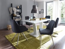 Esszimmerstuhl >Everett I< (2-er Set) in grau aus Metall