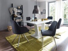 Esszimmerstuhl >Everett I< (2-er Set) in grau aus Metall - 45x85x55cm (BxHxT)
