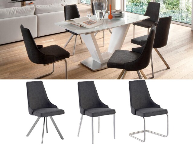 Esszimmerstuhl >Everett II< (2-er Set) in grau - siehe Produktbeschreibung (B)