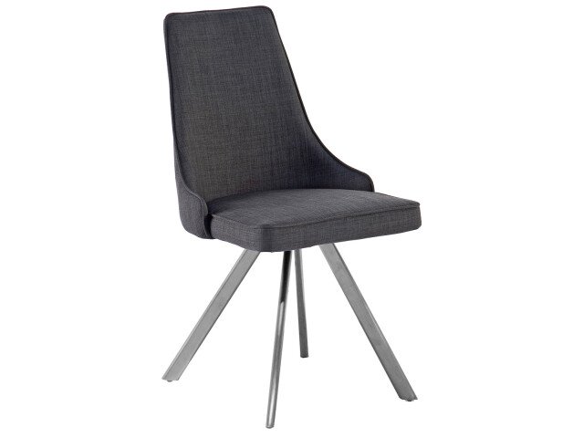 Esszimmerstuhl >Everett II< (2-er Set) in grau aus Metall - 48x90x58cm (BxHxT)