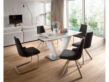 Esszimmerstuhl >Everett II< (2-er Set) in grau aus Metall - 48x90x58cm (BxHxT)
