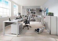 Aktenschrank >Hamburg III< in Weiß - 80x107,2x33,5cm (BxHxT)