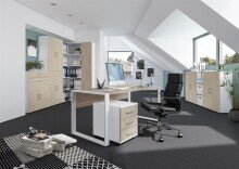 Aktenschrank >Hamburg IV< in Weiß - 40x212,5x33,5cm (BxHxT)