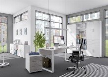 Aktenschrank >Hamburg V< in Weiß - 80x212,5x33,5cm (BxHxT)