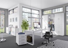 Aktenschrank >Hamburg V< in Weiß - 80x212,5x33,5cm (BxHxT)