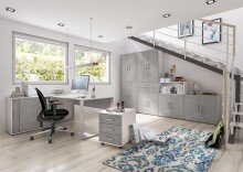 Aktenschrank >Hamburg VI< in Weiß - 80x212,5x33,5cm (BxHxT)