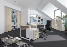 Aktenschrank >Hamburg VI< in Weiß - 80x212,5x33,5cm (BxHxT)