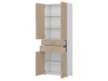 Aktenschrank >Hamburg VI< in Weiß - 80x212,5x33,5cm (BxHxT)
