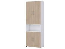 Aktenschrank >Hamburg VI< in Weiß - 80x212,5x33,5cm (BxHxT)