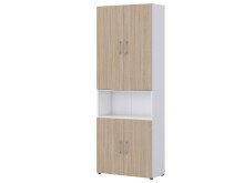 Aktenschrank >Hamburg VI< in Weiß - 80x212,5x33,5cm (BxHxT)