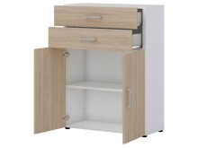 Büro-Set >Hamburg II< in Sonoma-Eiche aus Metall