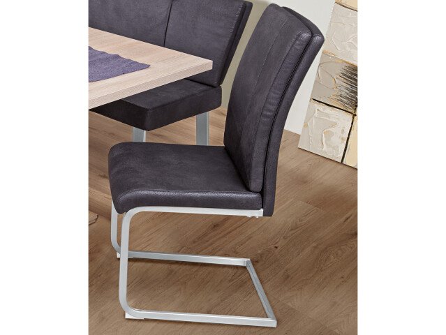 Esszimmerstuhl >Karissa I< (2-er Set) in Anthrazit aus Metall - 41x98x66 (BxHxT)