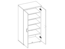 Schuhschrank >Nolana< in Weiß - 55x108x34cm (BxHxT)