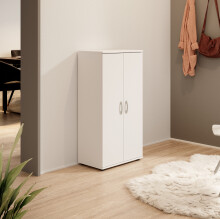 Schuhschrank >Nolana< in Weiß - 55x108x34cm (BxHxT)
