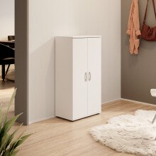 Schuhschrank >Nolana< in Weiß - 55x108x34cm (BxHxT)