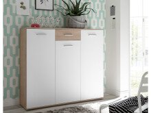 Schuhschrank >Mansfield< in Sonoma-Eiche - 136x120x36cm (BxHxT)