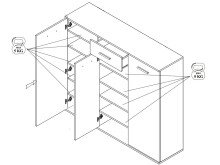 Schuhschrank >Mansfield< in Sonoma-Eiche - 136x120x36cm (BxHxT)
