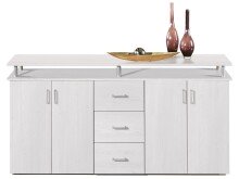Highboard >Lyndy< in Sibiu Lärche Weiß - 178x90x38cm (BxHxT)