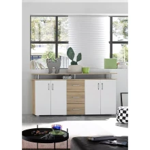 Highboard >Lyndy< in Sonoma-Eiche - 178x90x38cm (BxHxT)