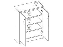 Kommode >Olli< in Weiß - 74x112x35cm (BxHxT)