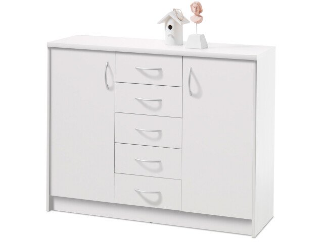 Kommode >Olli< in Weiß - 109x86x35cm (BxHxT)