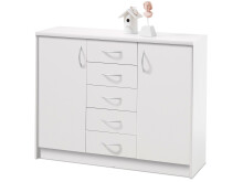 Kommode >Olli< in Weiß - 109x86x35cm (BxHxT)