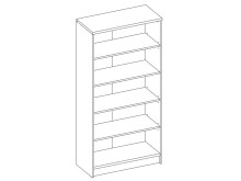 Regal >Olli< in Beton - 72x148x34cm (BxHxT)